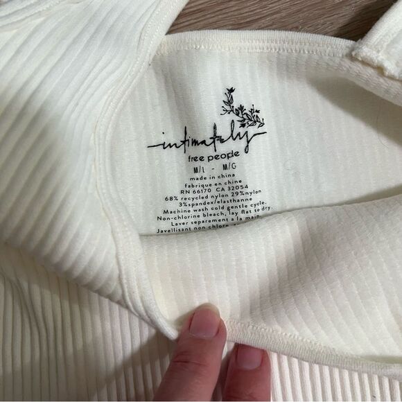 Free People XYZ Recycled Bodysuit Set Black White M/L - Picture 3 of 5